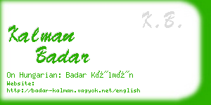 kalman badar business card